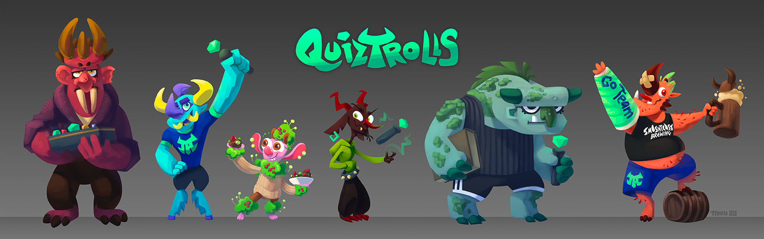 QuizTrolls character line up